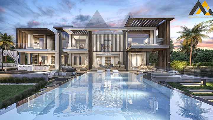 Luxury and modern triblex villa plan