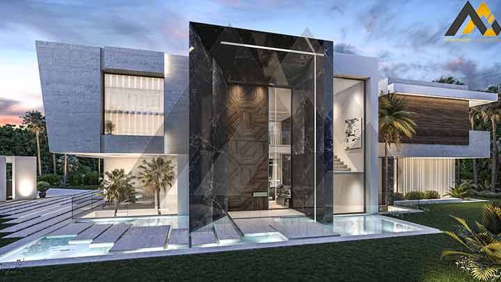 Modern style duplex villa plan
