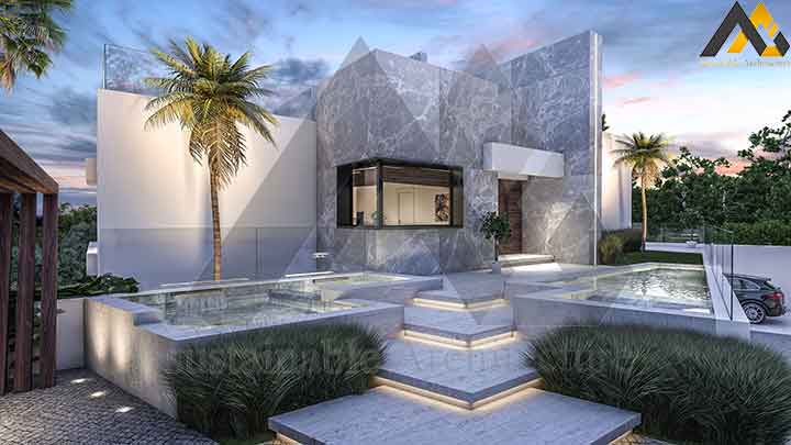 The modern three stories luxury villa