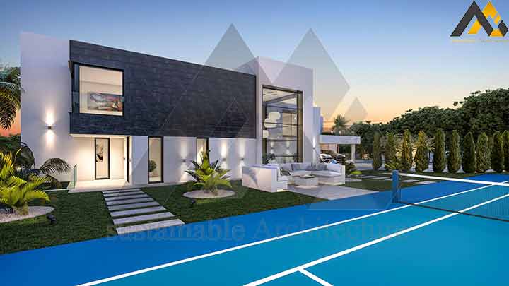 Three stories luxury villa plan