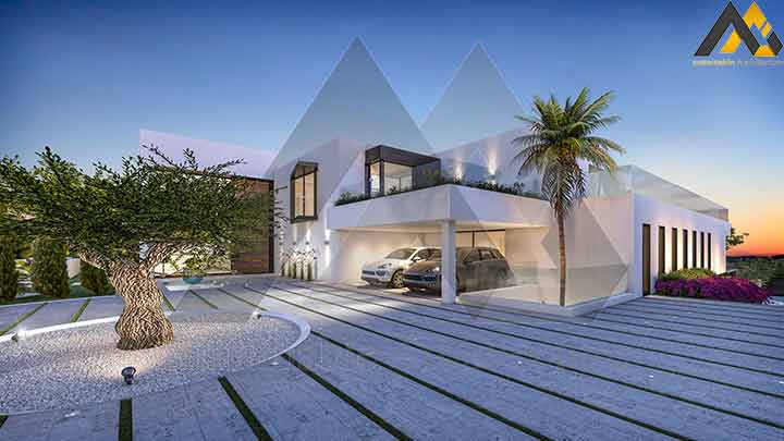 Three stories luxury villa plan