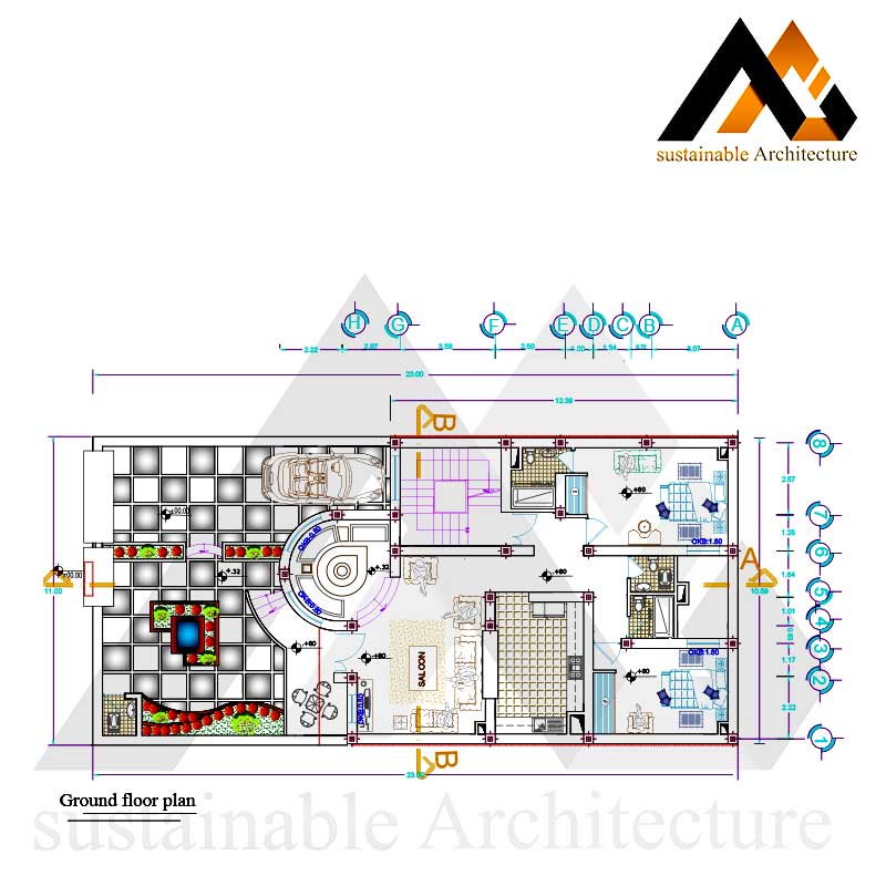 One storey residential building map