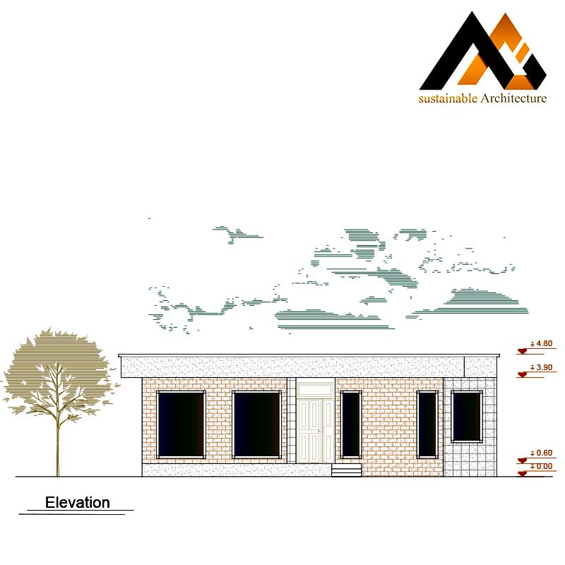 One storey residential house plan