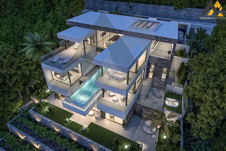 Modern and new style villa