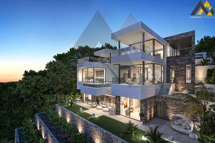 Modern and new style villa