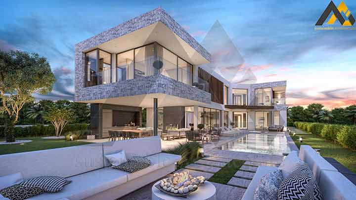 Modern style luxury duplex villa