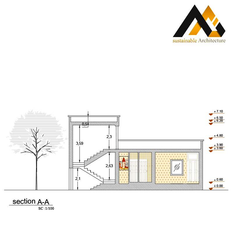 One storey residential house map