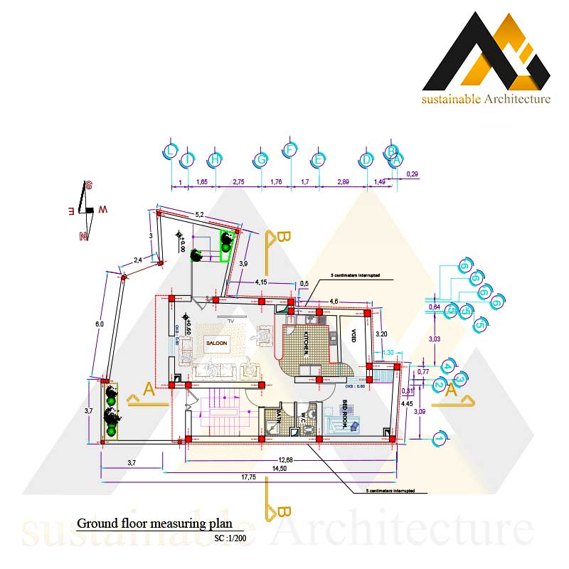 One storey residential house map