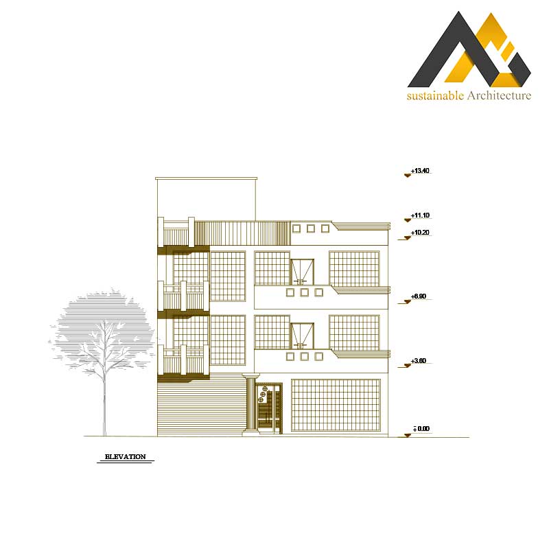 Three storeys residential plan designed