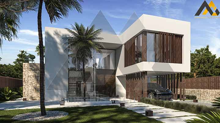Three story modern villa