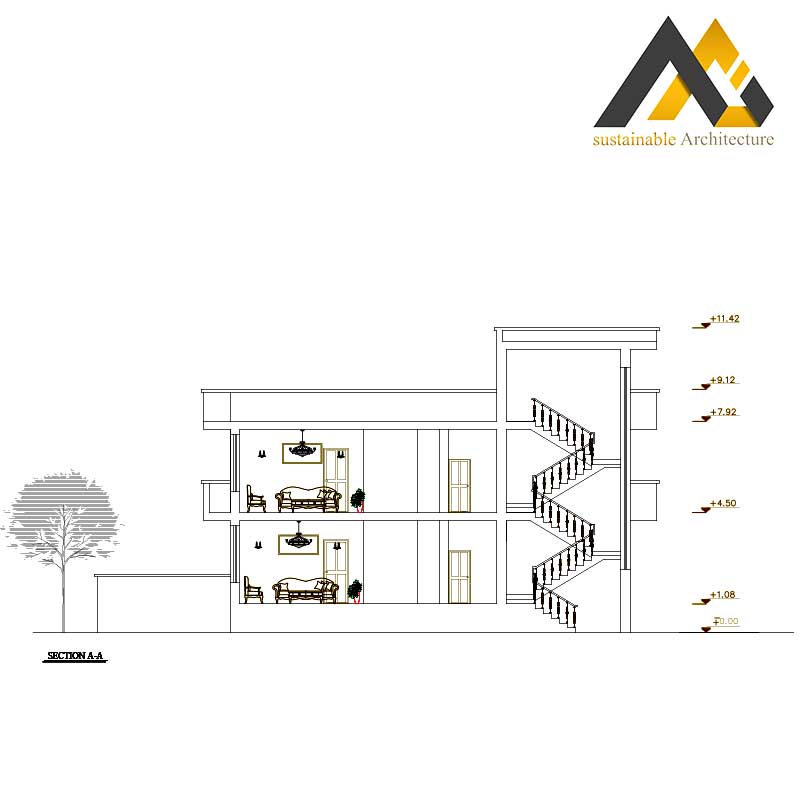 Two storeys residential executed map