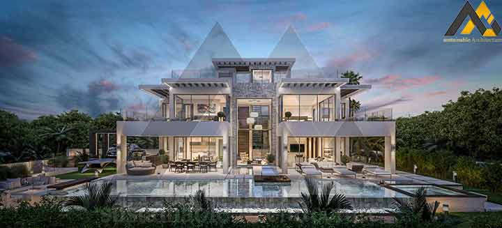 the modern style luxury villa
