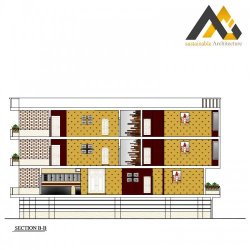 Four storey residential apartment plan
