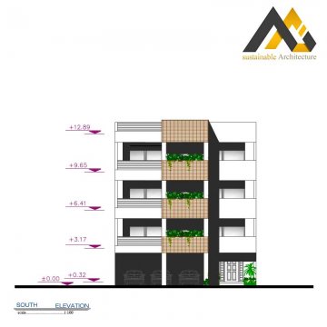 Four storeys residential apartment plan