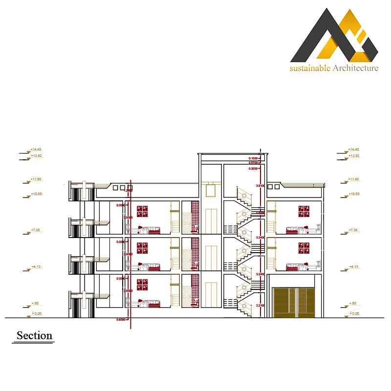 Three storeys apartment plan