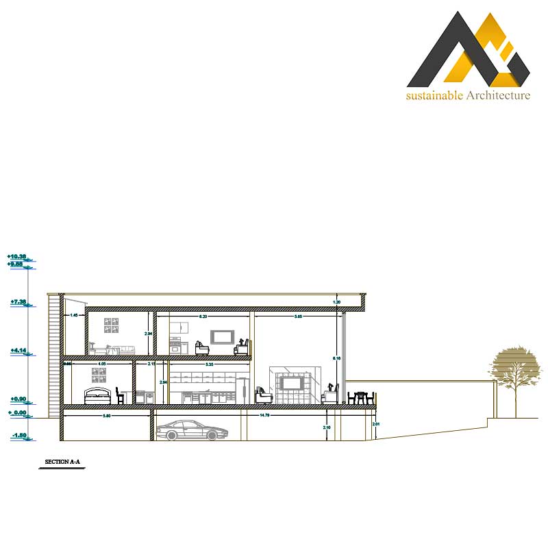 Two storeys residential apartment plan