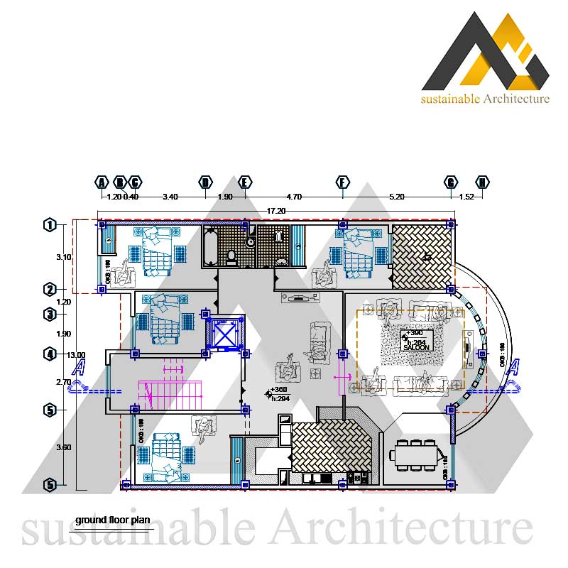 executed apartment plan with 13 width