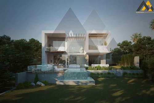 The modern 2 storeys villa design