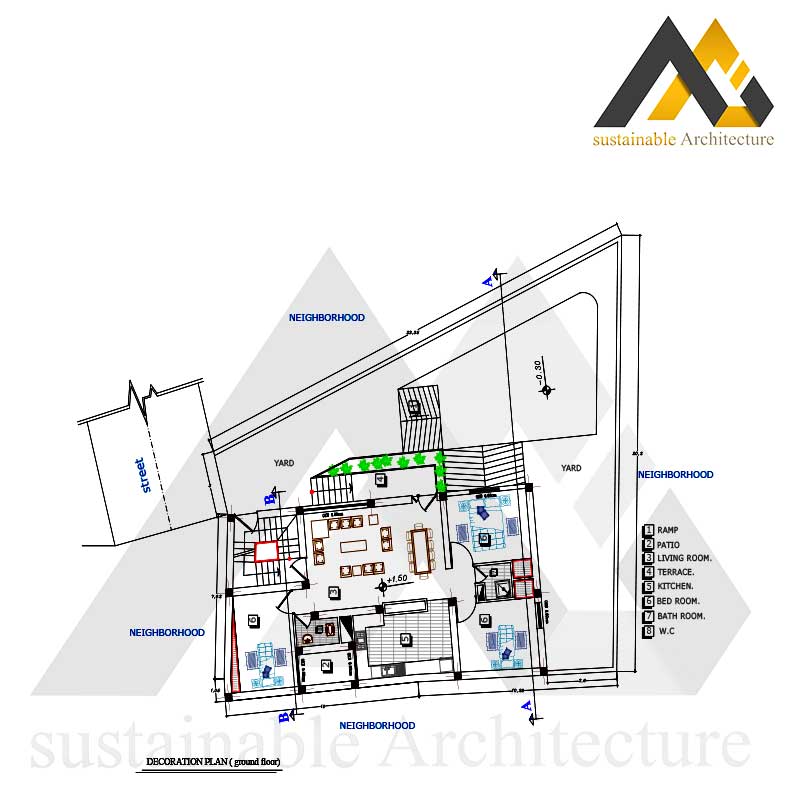 Two storeys residential house plan