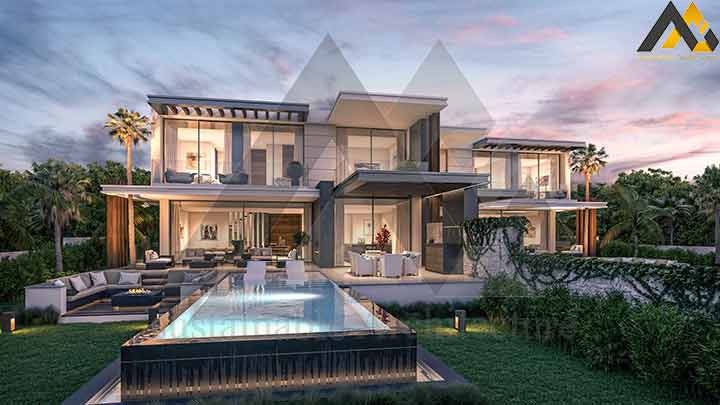 Two storeys villa plan design