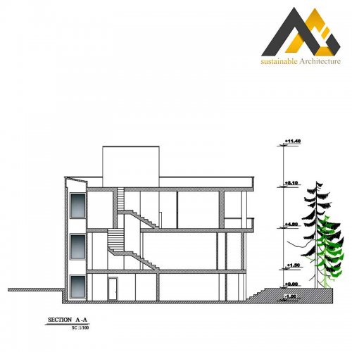 three storeys residential building plan