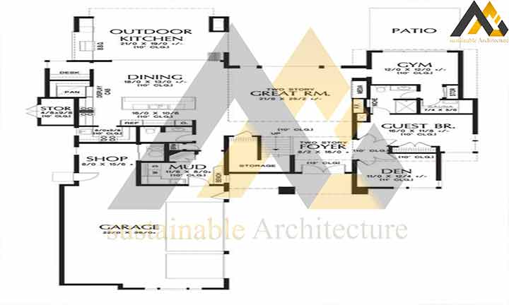 Modern two storey villa house plan