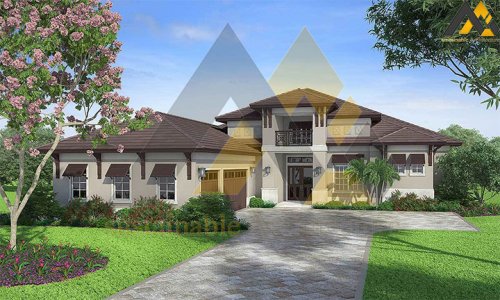 Design of a luxury one storey villa house plan