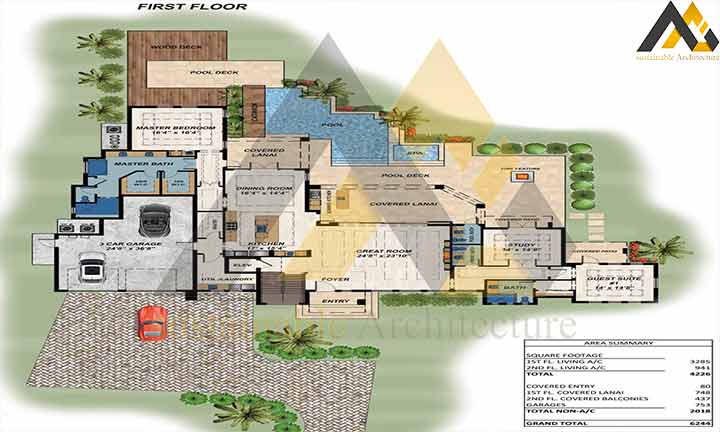 Design of a two storey villa plan