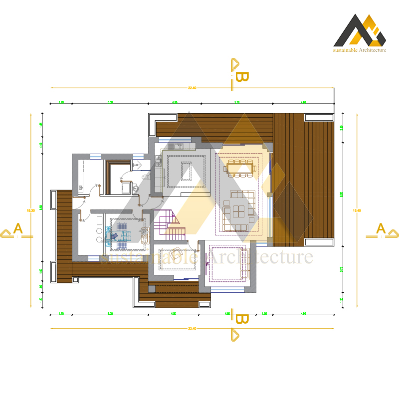 Amazing plan of a two storey villa with 19 widthAmazing plan of a two storey villa with 19 width