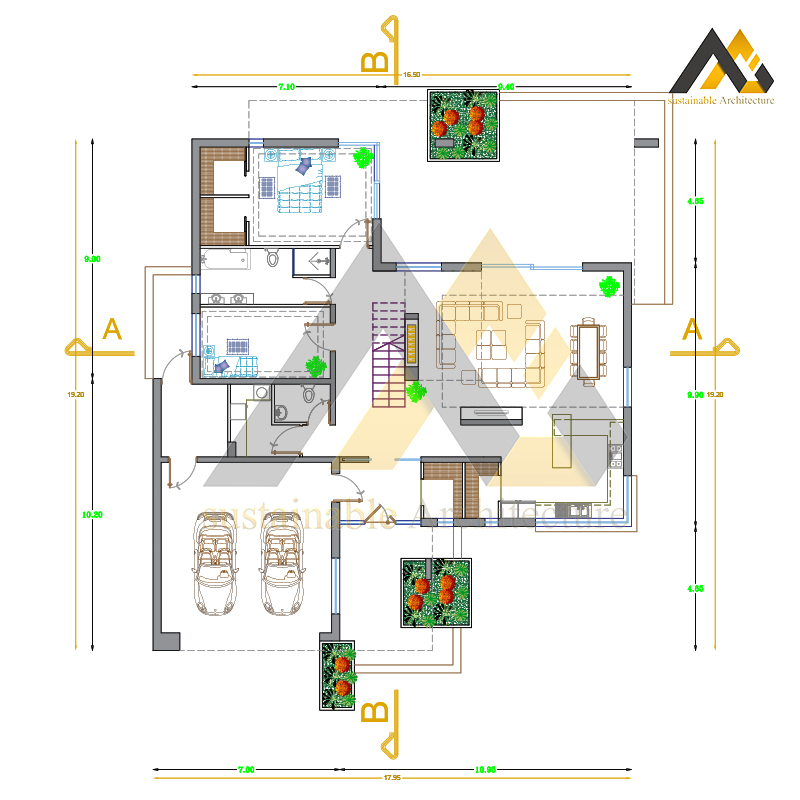 Wonderful Plan of a two storey villa