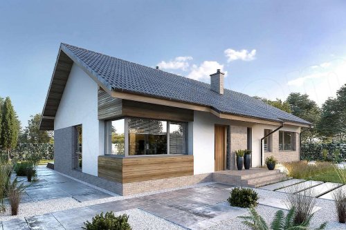 wonderful Single floor gabled roof villa design