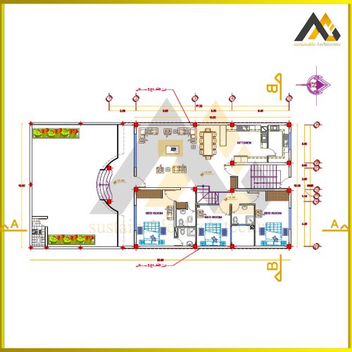 Executive two-story residential plan
