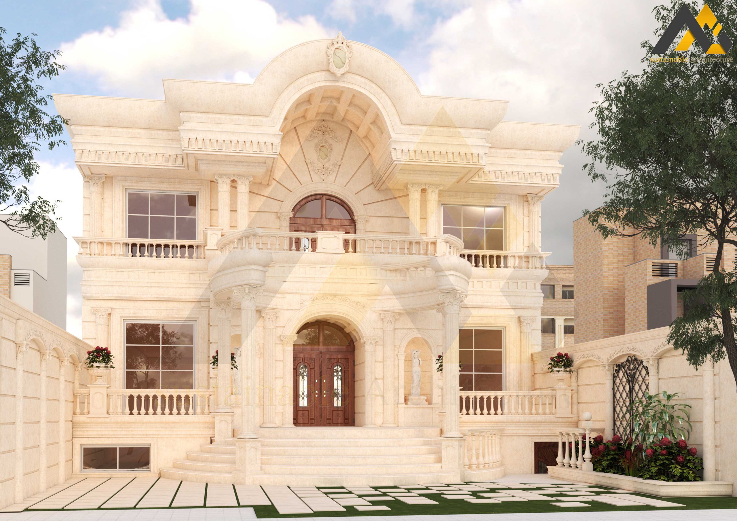 Classic three-story villa design